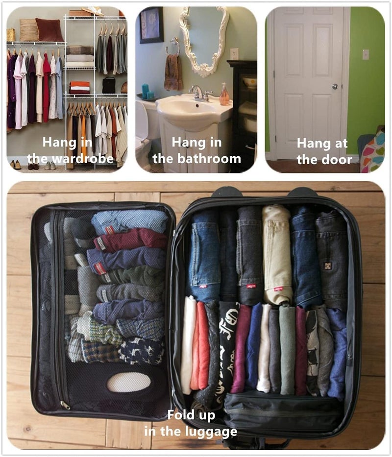 WODISON Foldable Clear Hanging Travel Toiletry Bag Cosmetic Organiser Storage, Black, One Size - Image 5